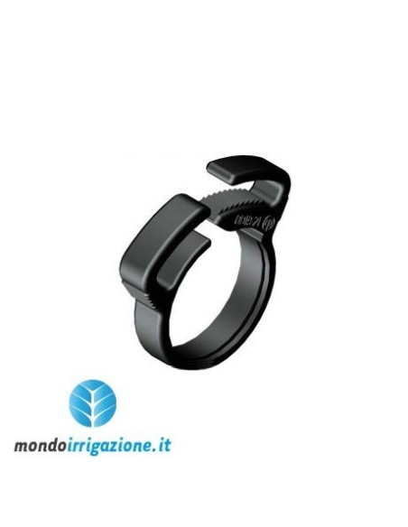 Fascetta stringi tubo clamp in plastica per tubo irrigazione diametro 16