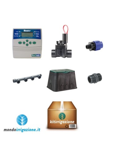 Kit irrigazione compreso di tutti gli accessori per impianti e prati - 4 settori zone