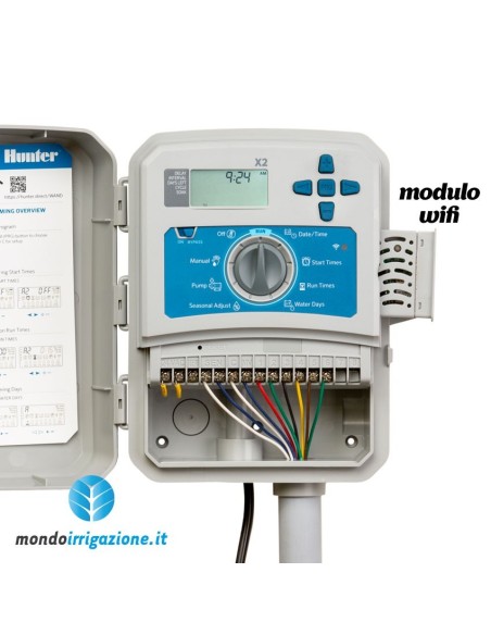 Centralina Programmatore Hunter X2 6 stazioni esterno - X2601E - Modulo WAND e morsettiera