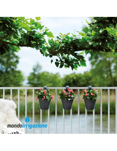 Vaso Esterno da ringhiera - Elho Corsica Easy Hanger Single 19cm - Anthracite - installato