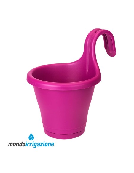 Vaso Esterno da ringhiera - Elho Corsica Easy Hanger Single 19cm - Cherry Red