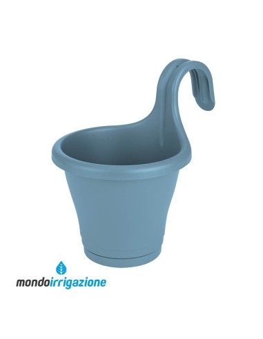 Vaso Esterno da ringhiera - Elho Corsica Easy Hanger Single 19cm - Vintage Blue