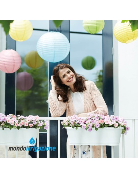 Vaso da Ringhiera Fioriera - Elho Corsica Easy Hanger Trio 53cm - White - installato