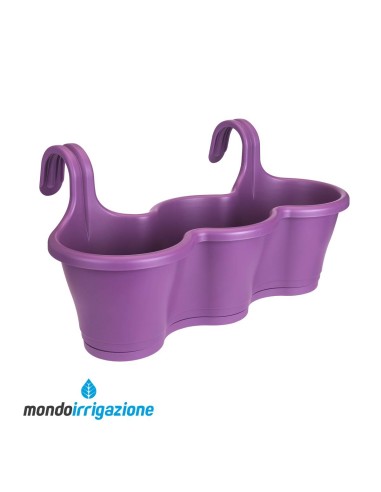 Vaso da Ringhiera Fioriera - Elho Corsica Easy Hanger Trio 53cm - Cherry Red