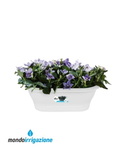Vaso-Fioriera da Muro - Elho Corsica Wall Basket 39cm - White - Su terrazzo