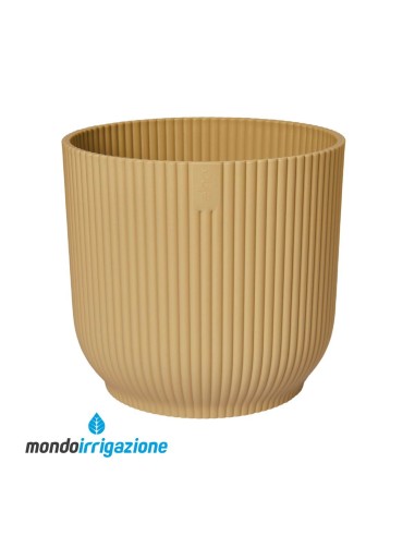 Vaso da Interno moderno e colorato di design - Elho Vibes Fold Round - Butter Yellow - fronte