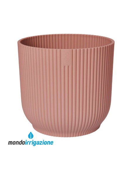 Vaso di design moderno e colorato da interno - Elho Vibes Fold Round - Delicate Pink - fronte