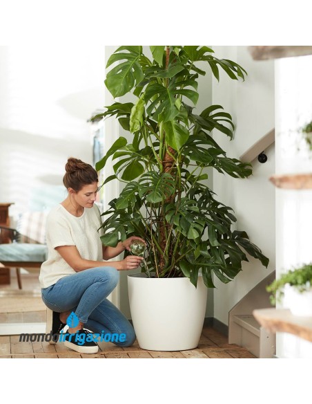 Vaso da Interno alto con ruote - Elho Brussel Round Wheels 35cm - White 