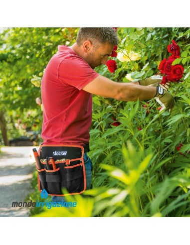 Cintura porta attrezzi giardinaggio Stocker - per Forbici e Seghetti - Indossata