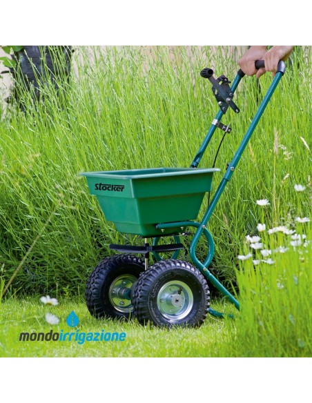 Carrello Spandiconcime Seminatrice Spargisale Stocker - 25 lt - Utilizzo