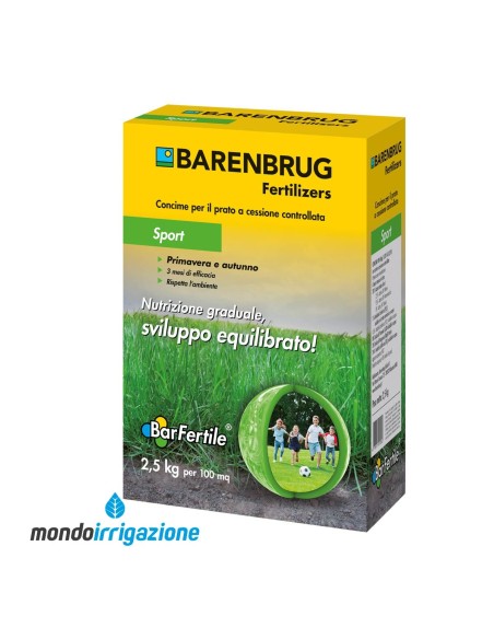 BarFertile Barenbrug Sport - 2,5kg - Concime a rilascio controllato 3-4 mesi - Primavera Autunno