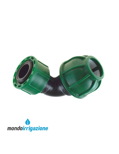 Gomito filettato femmina 32x1" Compressione - con Ghiera per Collettore