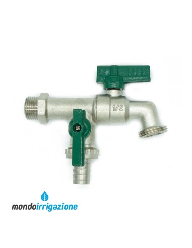 Rubinetto a due uscite da 3/4" in metallo