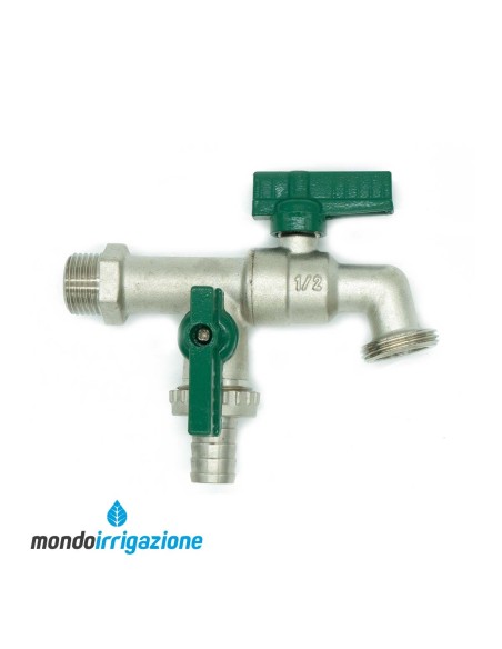 Rubinetto a due uscite da 3/4" in metallo