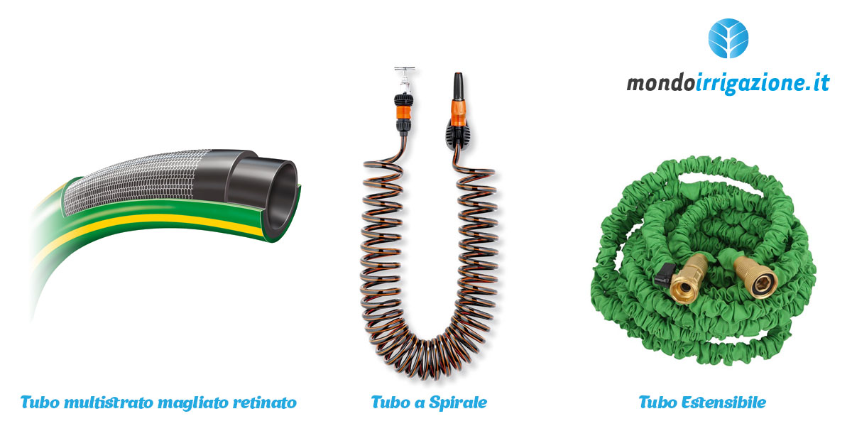 Tubi per irrigazione da giardino: Spirale, estensibile, multistrato, magliato, retinato