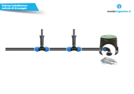 Schema installazione valvola di drenaggio automatica impianti irrigazione interrati