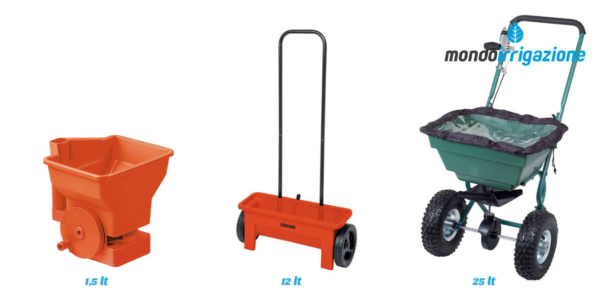 Seminatrici, spandiconcime e spargisale per prato